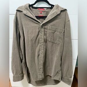 Soft light green button down shirt